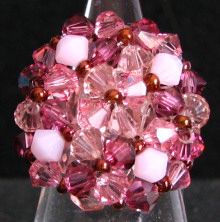 Bague Agate Rose satin Swarovski