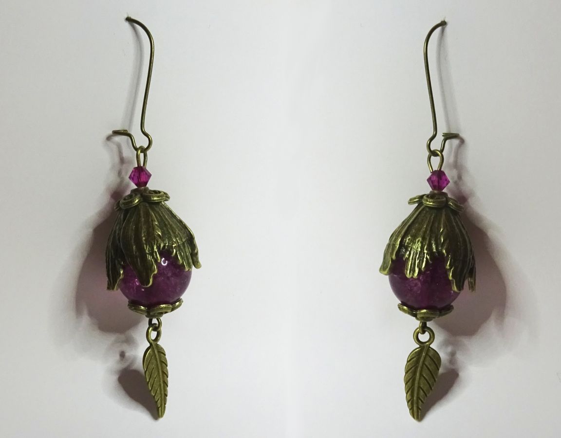 Bohemian Quartz fuchsia earrings