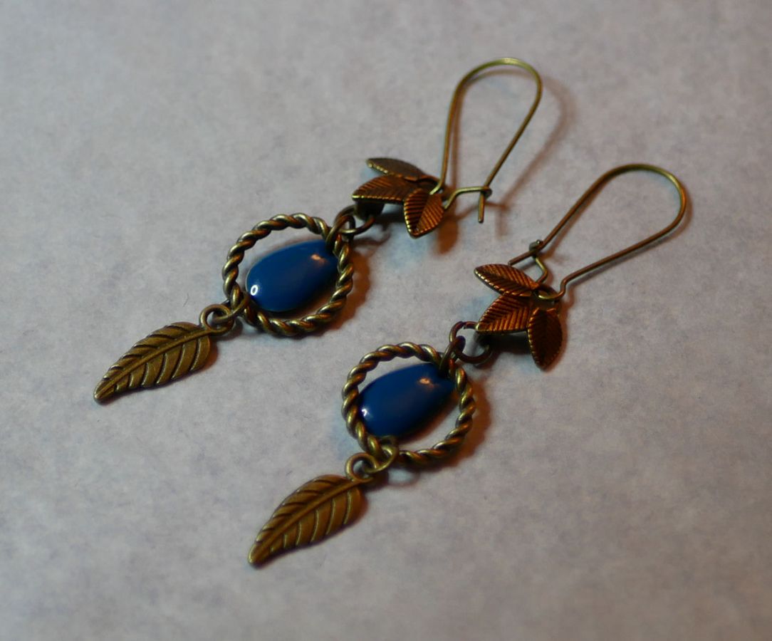 Blue Bohemian earrings