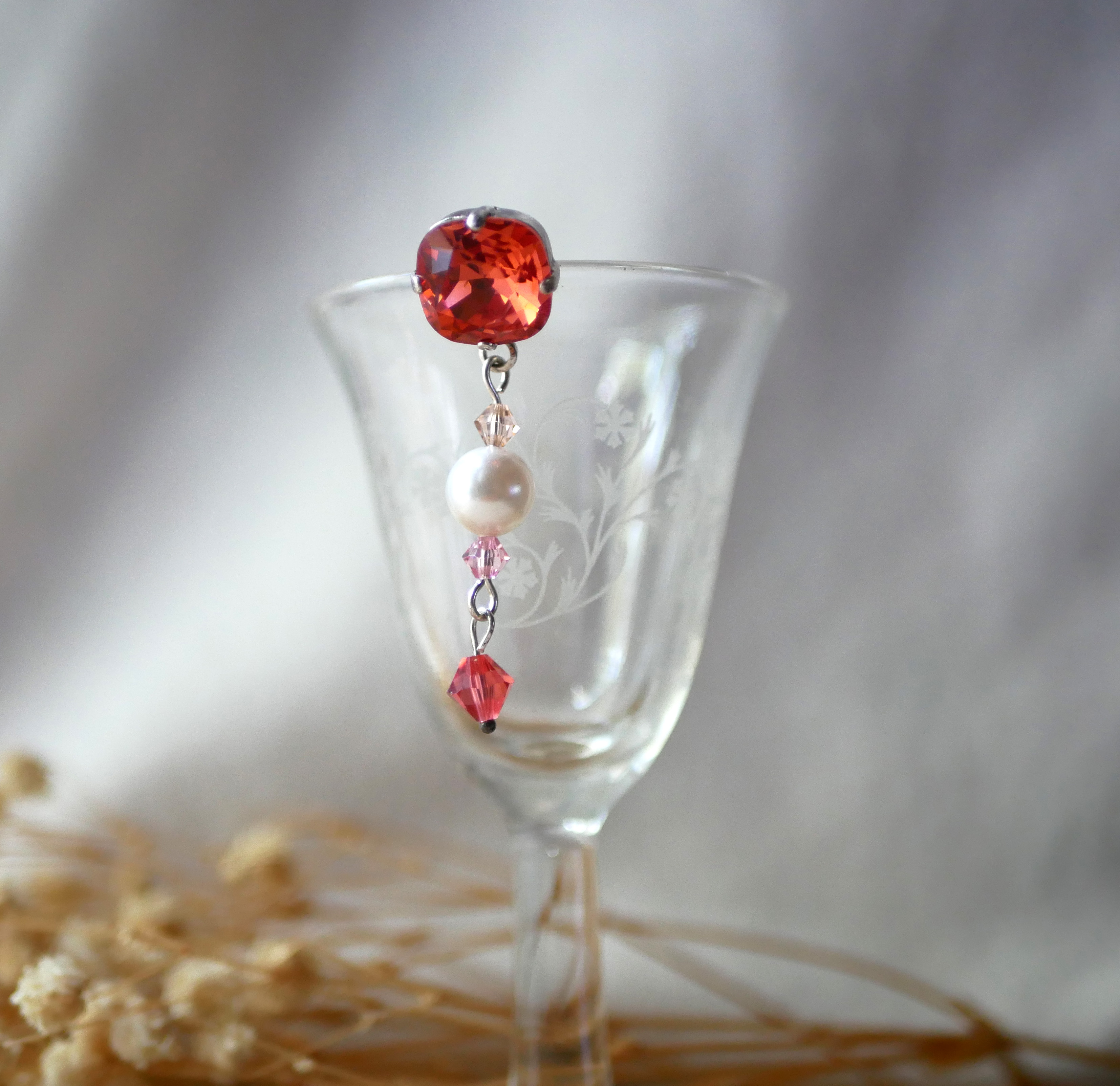 Cabochon Coral earrings