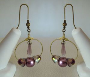 Creole earrings Crystal Lilac shadow