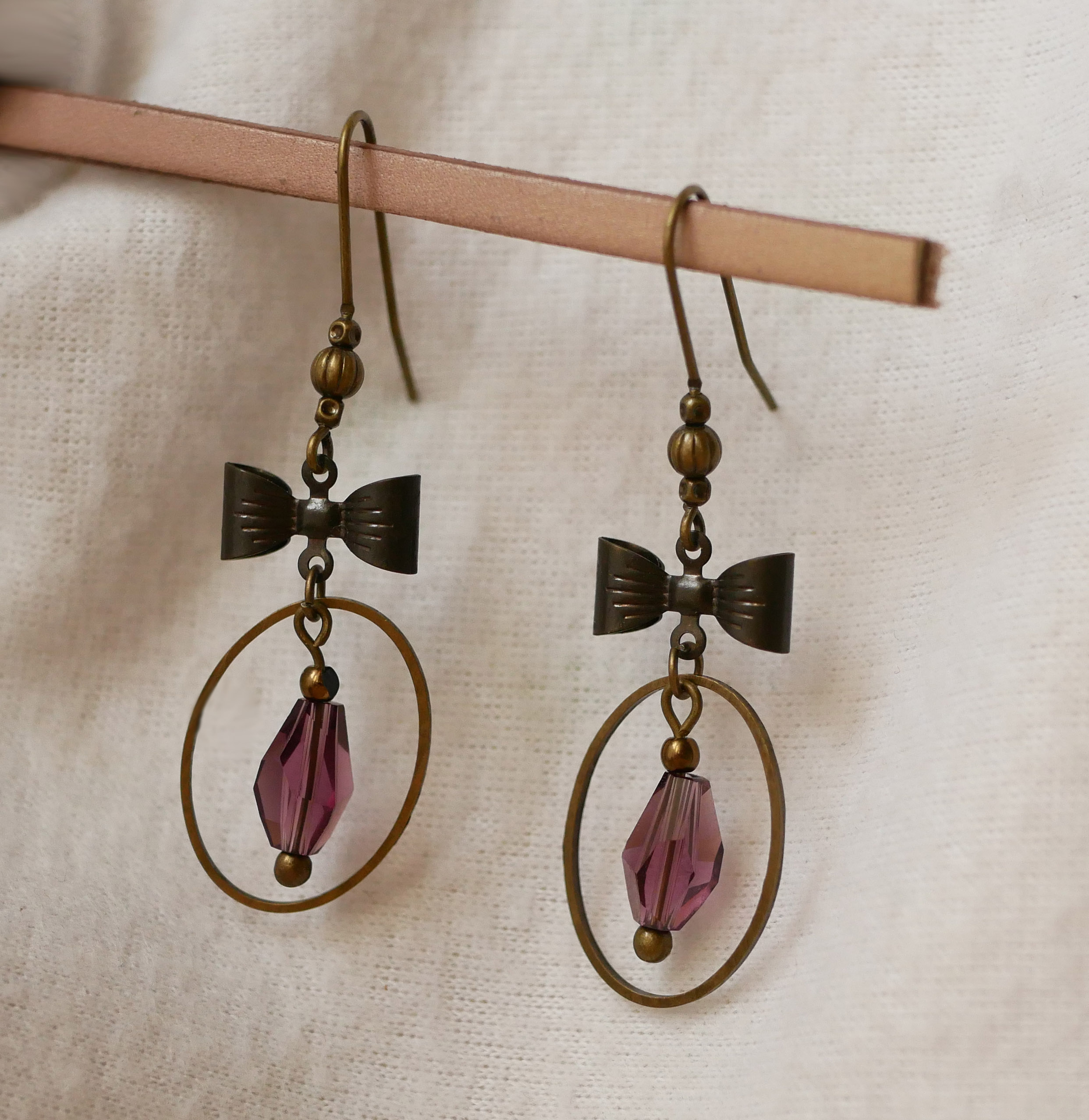 Hippy chic earrings Amethyst