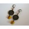 Boucles d'oreilles Marguerites  sequins jaunes