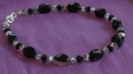 Bracelet Black Agates &amp; Swarovski crystal 