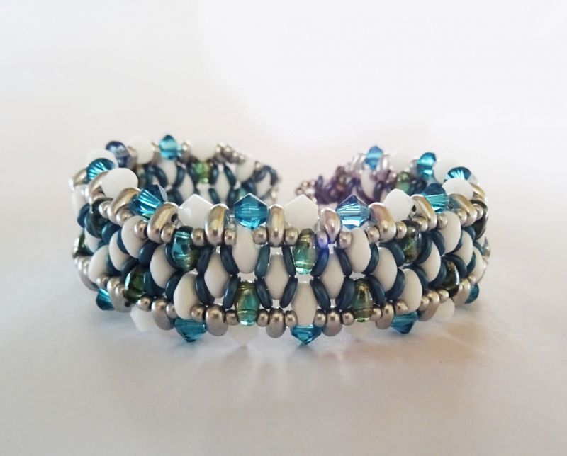 Bracelet O'beady Blanc-bleu en kit