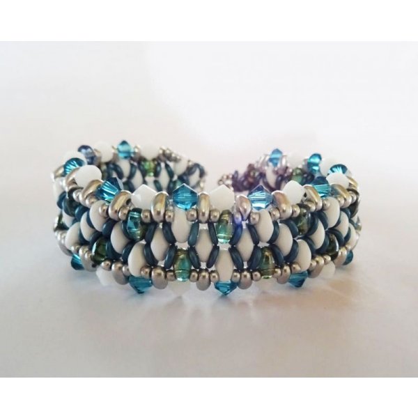 Bracelet O'beady Blanc-bleu en kit