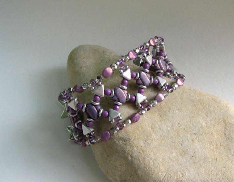 Purple silver Cheops bracelet in kit