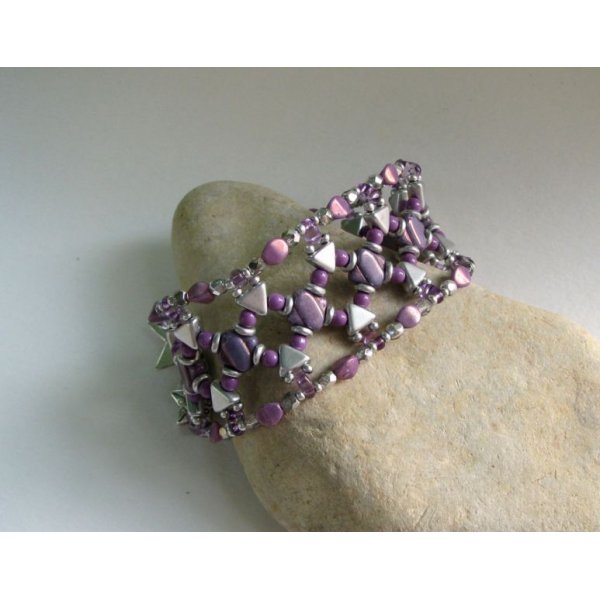 Purple silver Cheops bracelet in kit