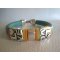 Leather bracelet Regaliz Turquoise Love 