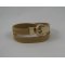 Double leather bracelet peach gold buckle 