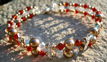 Bracelet Double Swarovski Rouge en kit