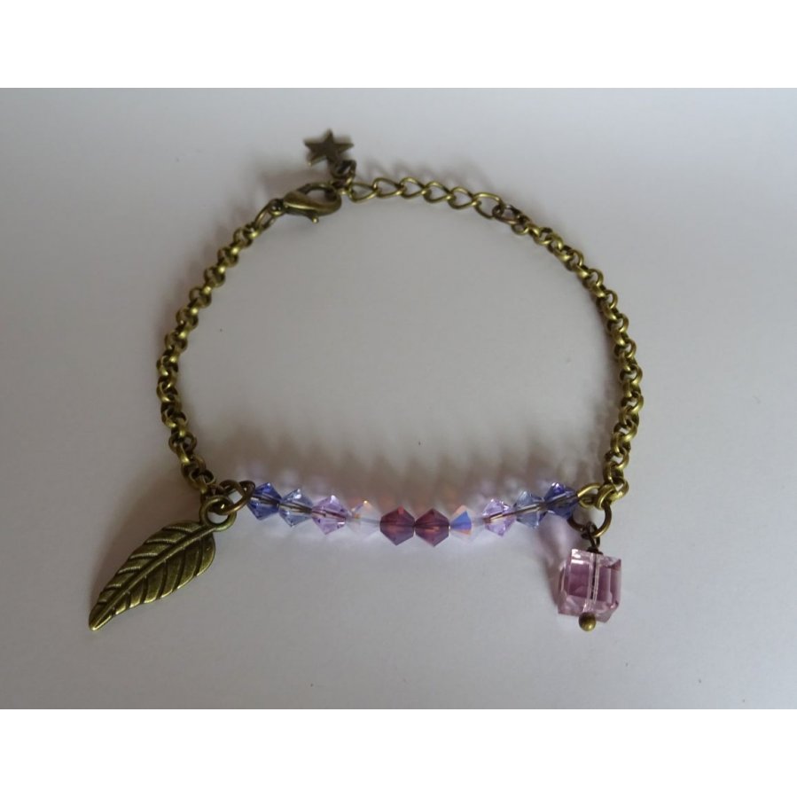 Fine bronze chain bracelet Violet