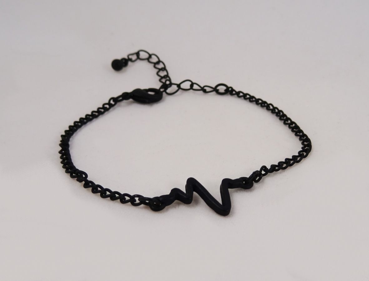 Thin black bracelet design Waves