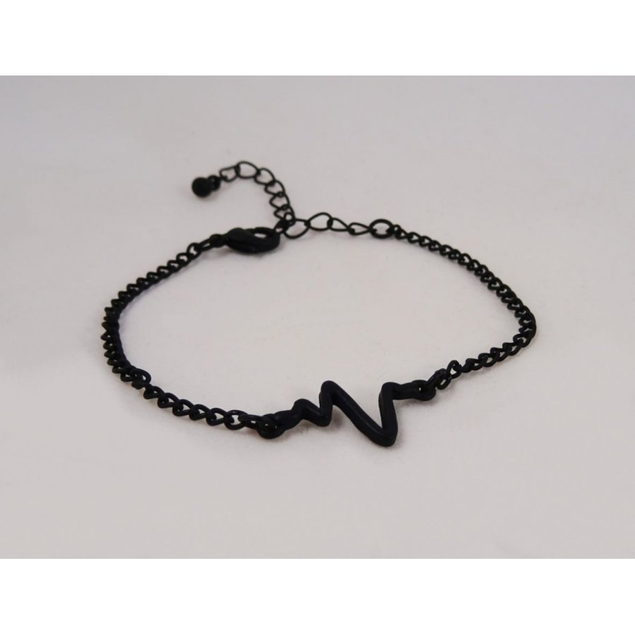 Thin black bracelet design Waves