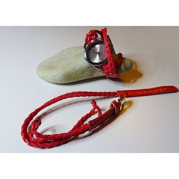 Red braided watchband