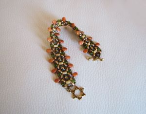 Bracelet Pip Olivine et ocre en kit