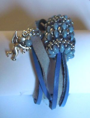 Saipan bracelet double turn blue leather