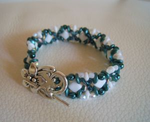 Silky White Teal Bracelet