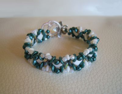 Silky White Teal Bracelet