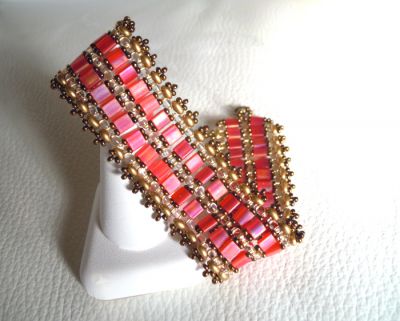 Bracelet Tila Bandeau Corail en kit