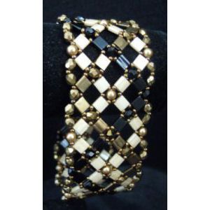 Bracelet Tila braided black gold kit