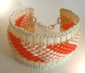 Bracelet Tila Twinika Orange en kit