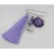 Purple Friendship Brooch with Pompon 