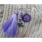 Purple Friendship Brooch with Pompon 