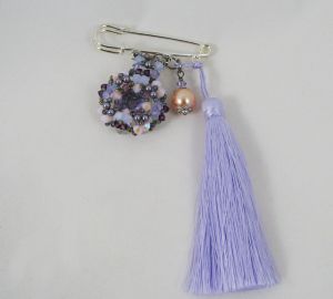 Andros Purple Pompon Brooch