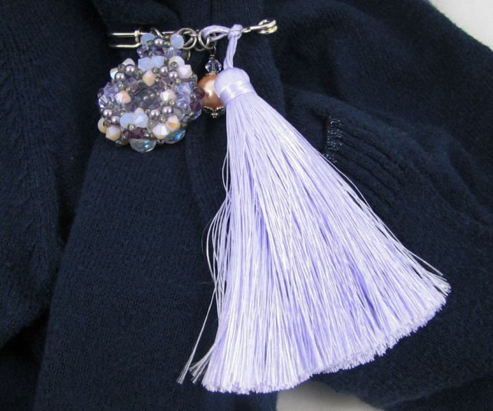 Andros Purple Pompon Brooch