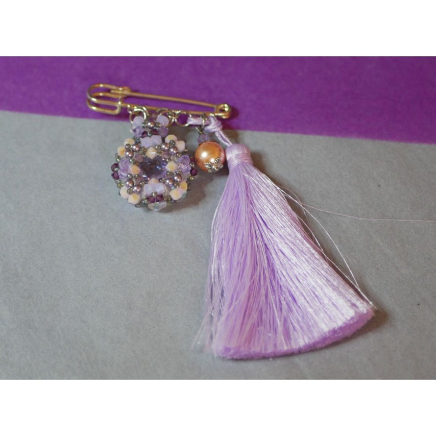 Andros Purple Pompon Brooch