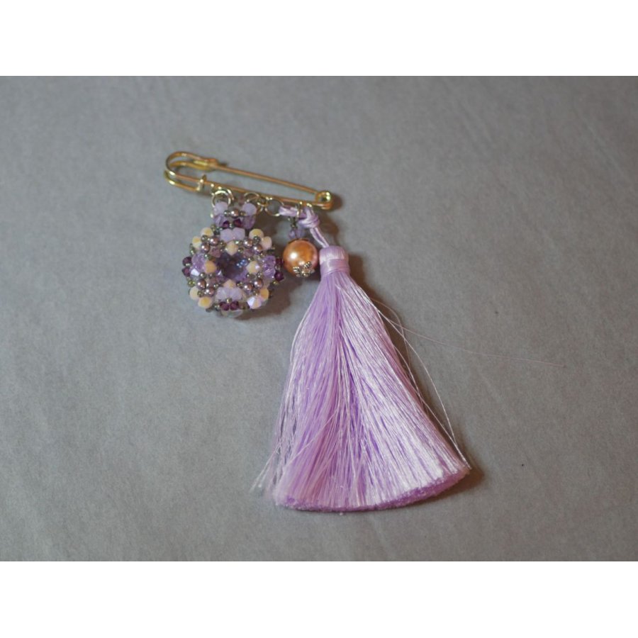 Andros Purple Pompon Brooch