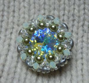 Europa Olivier beads brooch