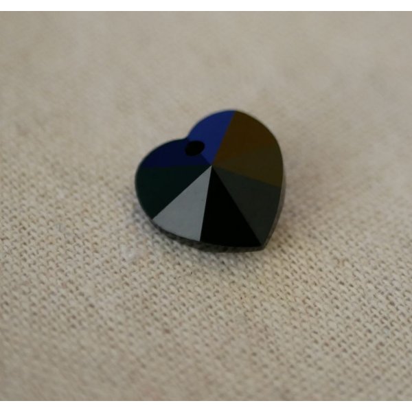 Swarovski Crystal Heart Pendant 18 mm Jet