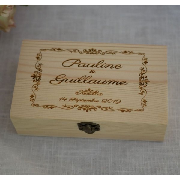 Personalized engraved wooden box