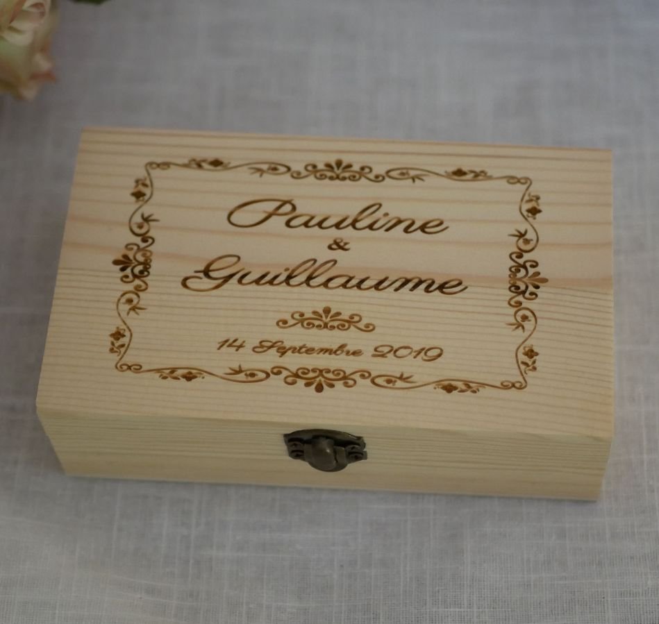 Personalized engraved wooden box