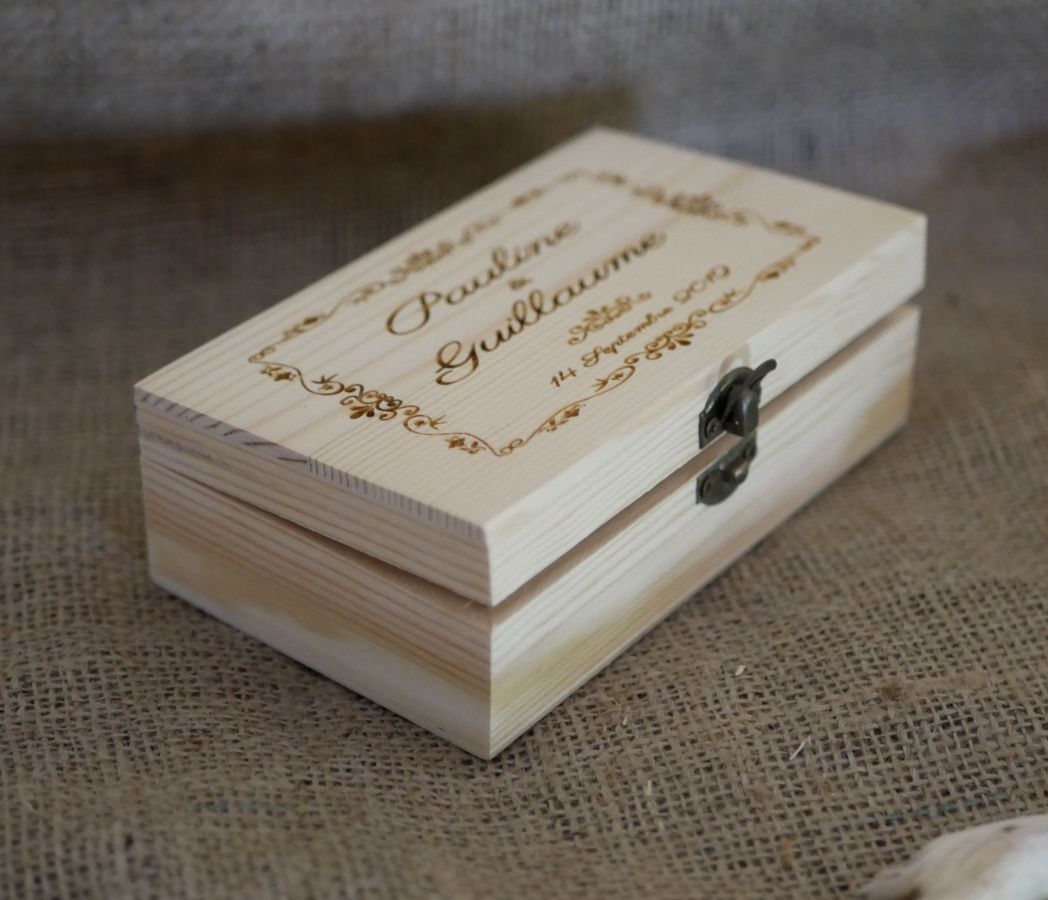 Personalized engraved wooden box