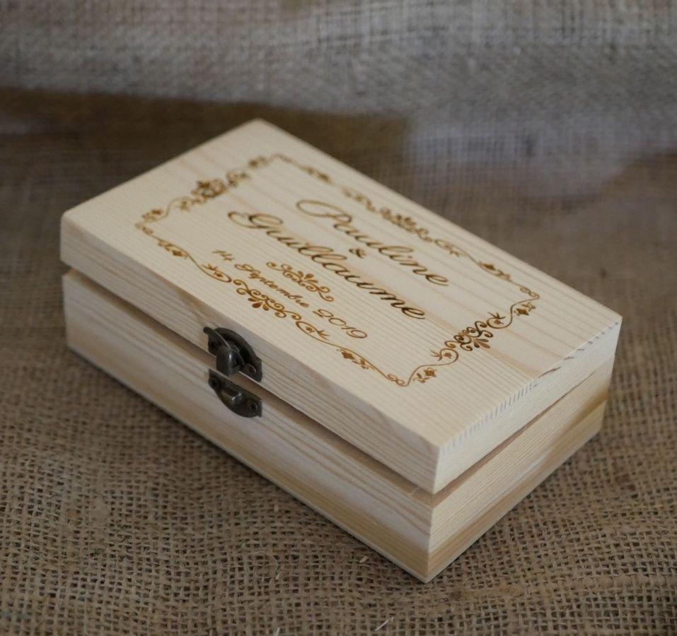 Personalized engraved wooden box