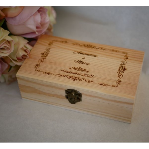 Personalized engraved wooden box