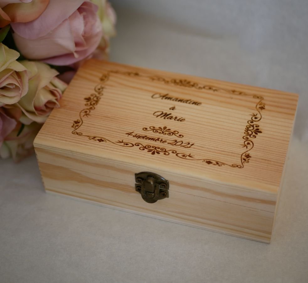 Personalized engraved wooden box