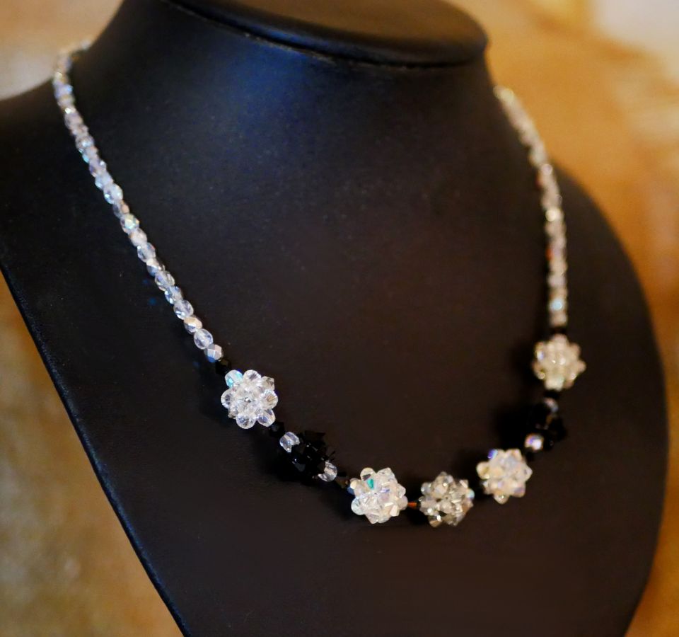 Black Silver Bead Necklace
