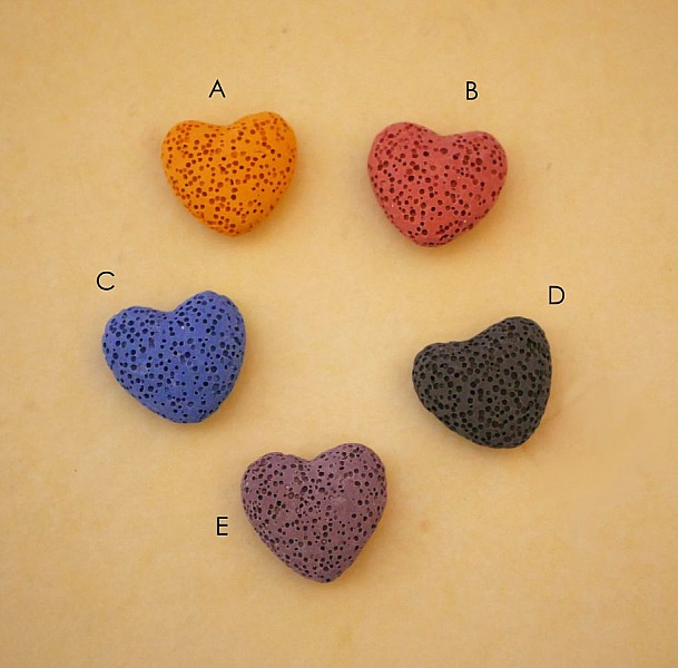 Necklace pendant Heart box with perfume lava stone color choice Valentine's Day gift