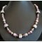 Collier de perles Violet & métal