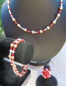 Collier en kit Saturne rouge