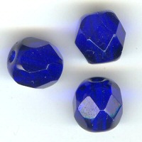 Facet 6mm cobalt blue x10