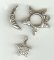 Silver T clasp Moon and stars