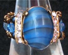Kit bague Avalon verre bleu