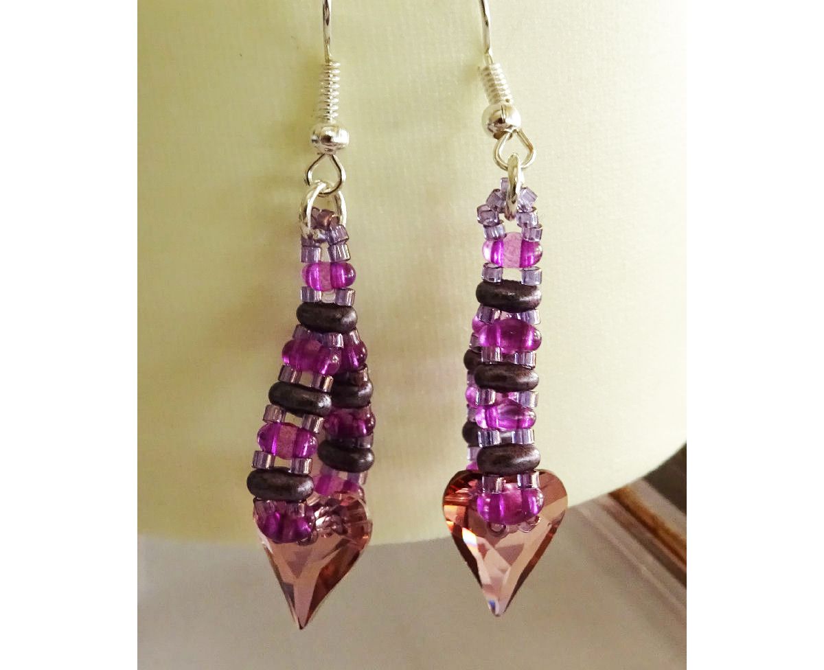 Amethyst heart earrings kit