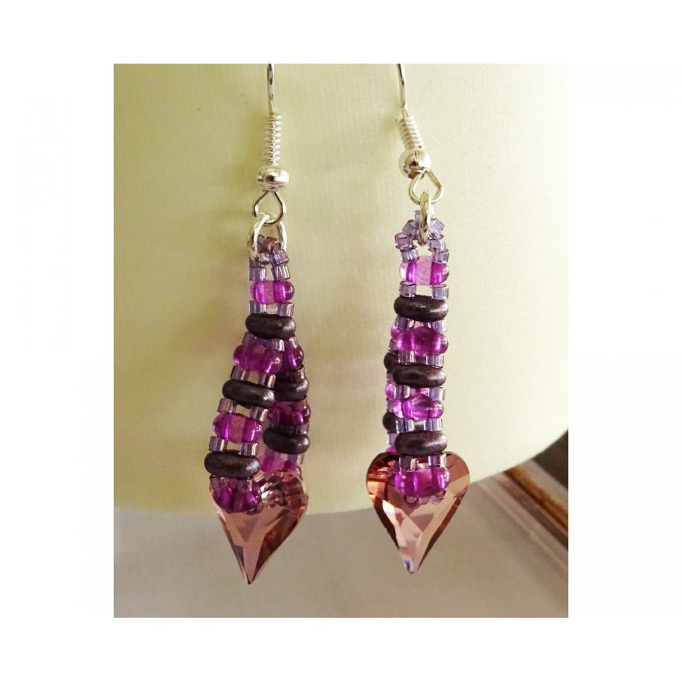 Amethyst heart earrings kit