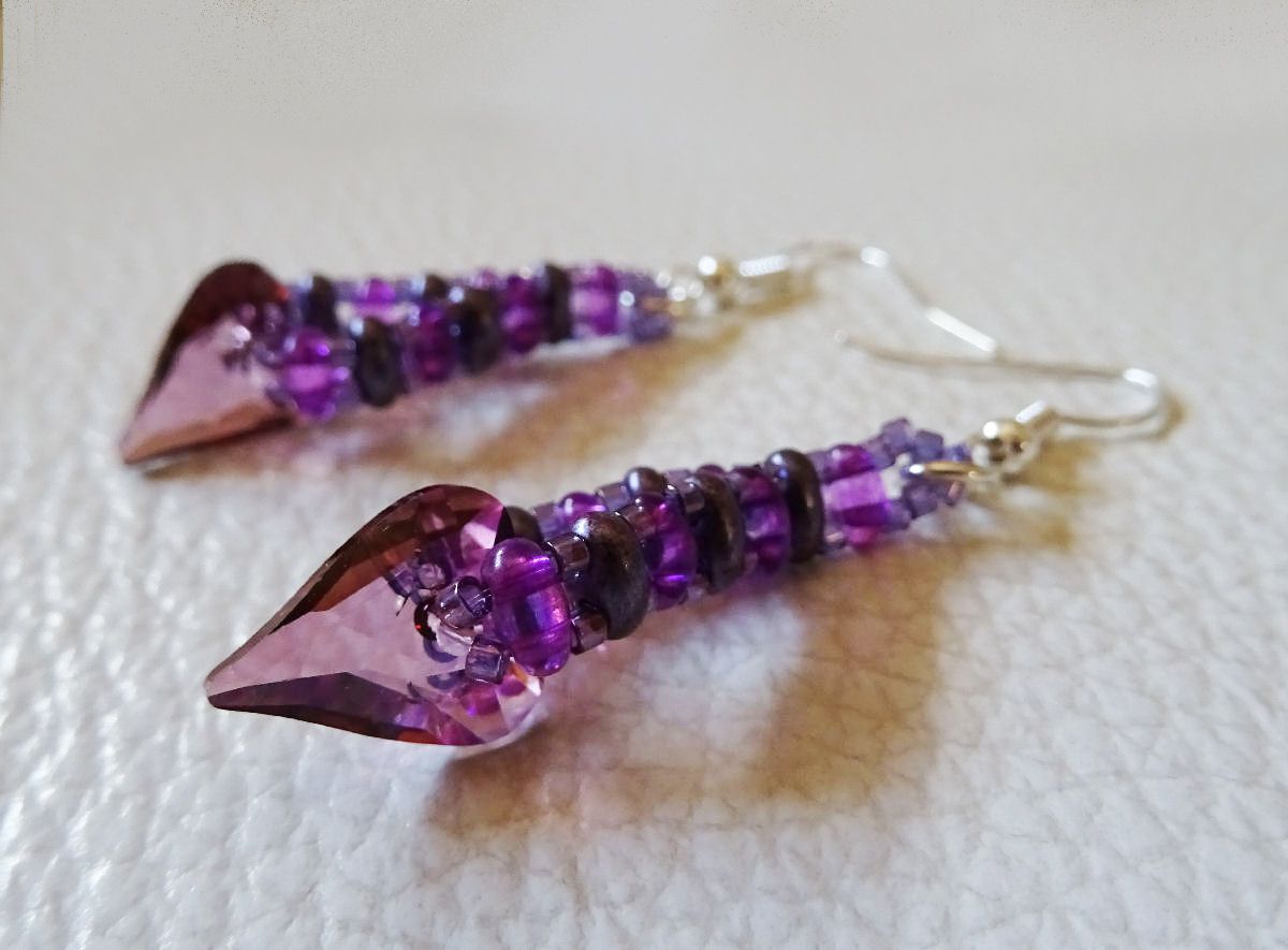 Amethyst heart earrings kit